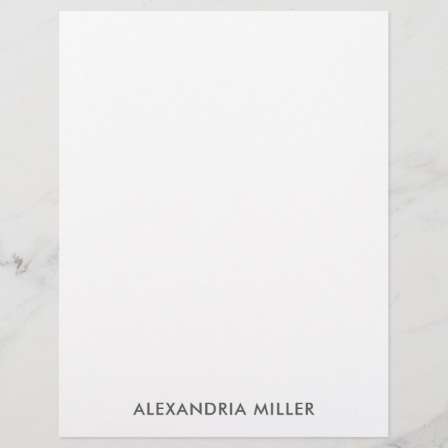 Personalised Grey Minimalist Monogram Stationery Custom Letterhead (Front)