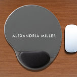 Personalised Grey Modern Minimalist Gel Mouse Mat<br><div class="desc">Keep your desk stylish and organised with this personalised grey modern minimalist gel mouse pad featuring a white sans serif font with your name. The smooth surface and gel wrist rest will provide you with comfortable support while you work. This mouse pad is perfect for your home office or workspace....</div>