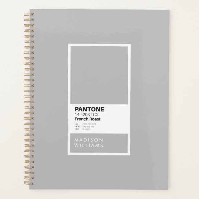 Personalised Grey Notebook | Custom Name Planner (Front)