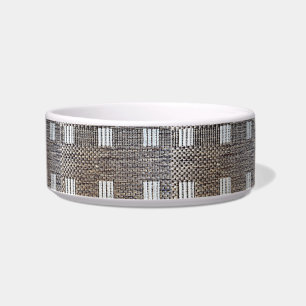 Personalised Grey & Off-White Squares Trinket Bowl