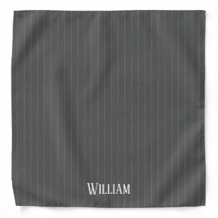 Personalised grey pinstripes bandana