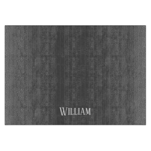 Personalised grey pinstripes cutting board