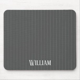 Personalised grey pinstripes mouse mat