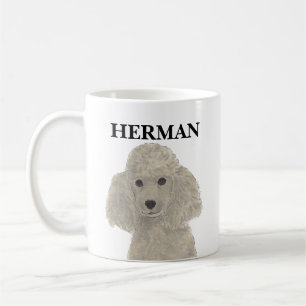 Personalised Grey Silver Poodle Coffee Mug