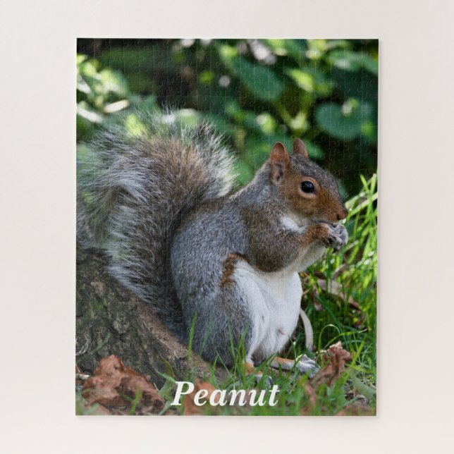 Personalised Grey Squirrel  Jigsaw Puzzle (Vertical)