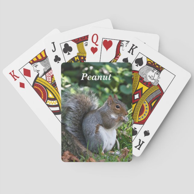 Personalised Grey Squirrel  Playing Cards (Back)