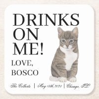 Personalised Grey Tabby Cat Wedding