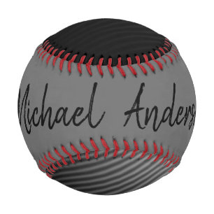 Personalised Grey Trendy Abstract Stripe Pattern Baseball