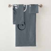 Personalised Grey White Elegant Monogram