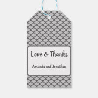 Personalised Grey White Fishnet Wedding Thank You