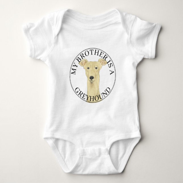 Personalised Greyhound Baby Bodysuit (Front)