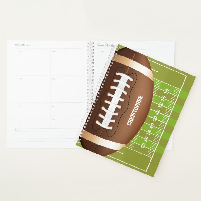 Personalised Grid Iron Football on Field Planner (Display)