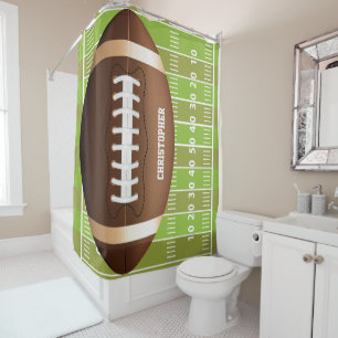 Personalised Grid Iron Football on Field Shower Curtain