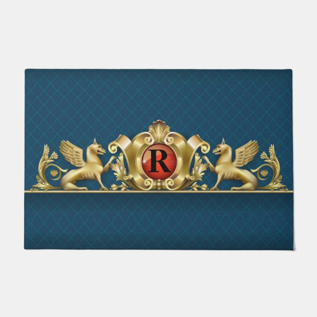 Personalised Griffin Crest  Doormat (Front)