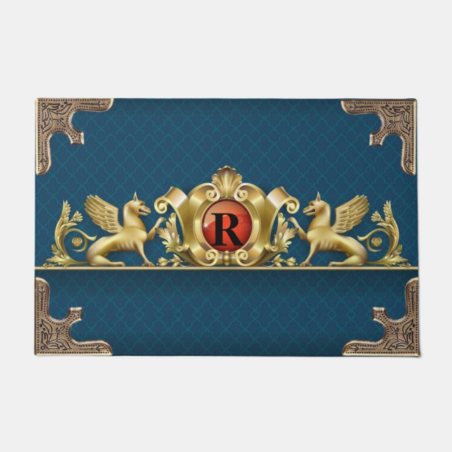 Personalised Griffin Crest  Doormat (Front)