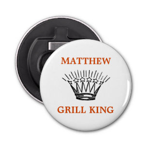 Personalised Grill King Funny Bottle Opener