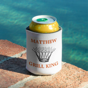 Personalised Grill King Funny Can Cooler
