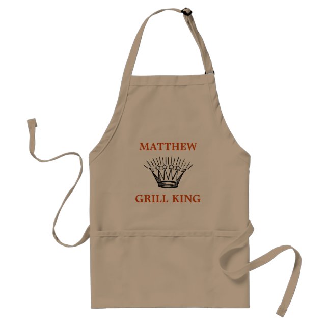 Personalised Grill King Funny Grilling Adult Apron (Front)
