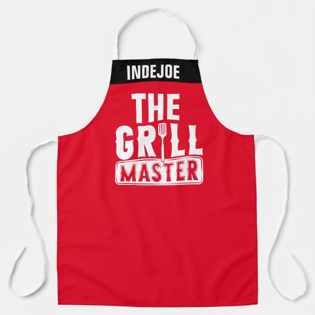 Personalised Grill Master Chef Apron with Custom  (Front)