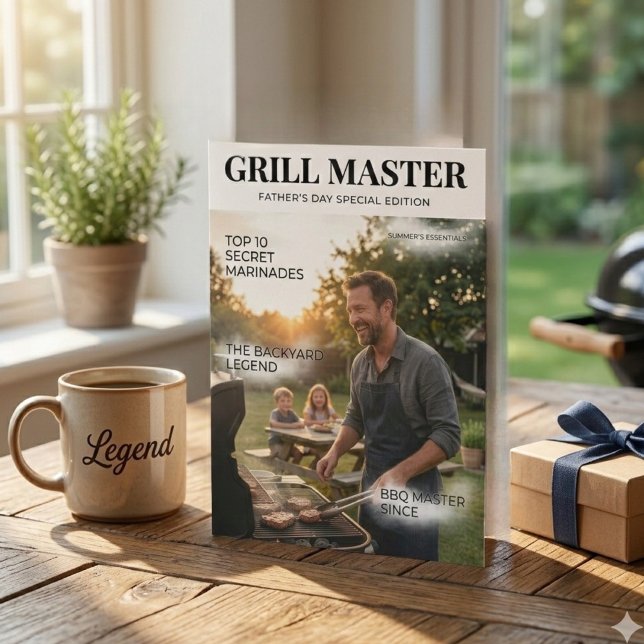 Personalised Grill Master Father’s Day Custom.  Holiday Card (Creator Uploaded)