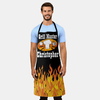 Personalised Grill Master Name BBQ Chefs Apron