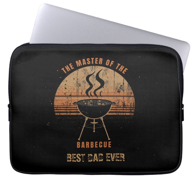 Personalised Grill Master Retro Sunset Laptop Sleeve (Front)