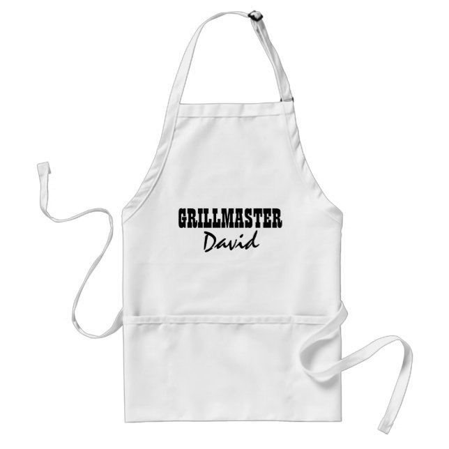 Personalised grillmaster name BBQ aprons for men (Front)