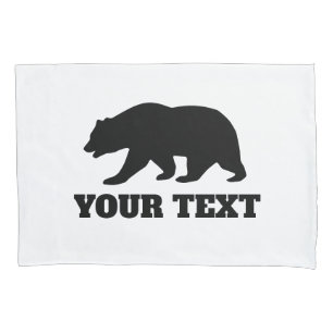 Personalised grizzly bear silhouette pillow case
