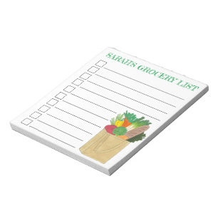 Personalised Grocery Food Shopping List Groceries Notepad