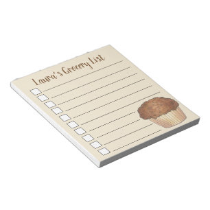 Personalised Grocery List Crumb Muffin Pastry Notepad