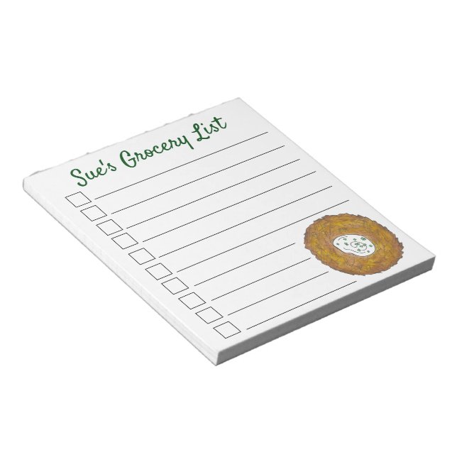 Personalised Grocery List Latke Potato Pancake Notepad (Angled)