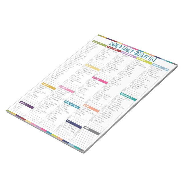 Personalised Grocery List Notepad (Angled)