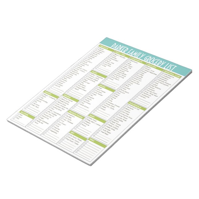 Personalised Grocery List Notepad (Angled)