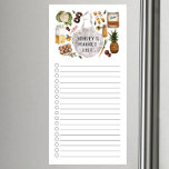 Personalised Grocery Shopping List Magnetic Notepad<br><div class="desc">Market list grocery shopping list design featuring watercolor food items personalised with your name.</div>