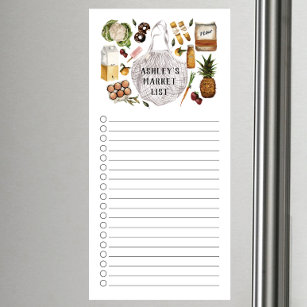 Personalised Grocery Shopping List Magnetic Notepad
