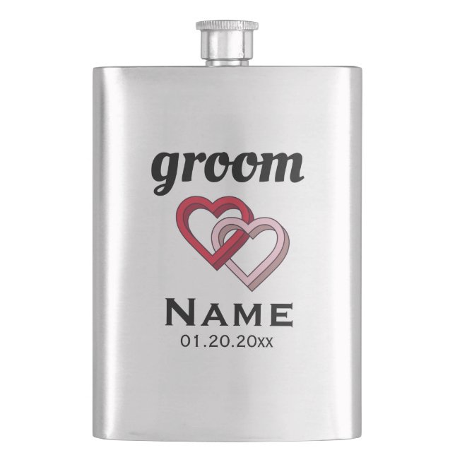 Personalised Groom Classic Flask (Front)