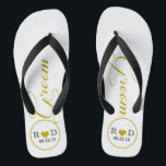 Personalised Groom (gold) Flip Flops<br><div class="desc">Fun,  custom wedding flip flops</div>