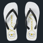 Personalised Groom (gold) Flip Flops<br><div class="desc">Fun,  custom wedding flip flops</div>