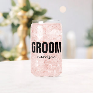 Personalised Groom Name Can Glass