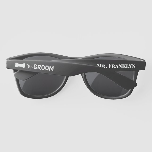 Personalised Groom Wedding Day Sunglasses (Back)