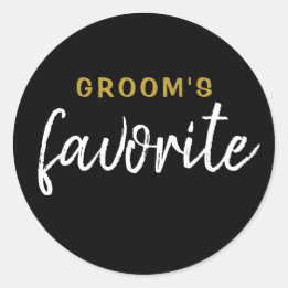 Personalised Groom's Favourite Sticker Black Gold