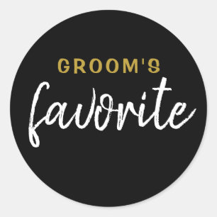 Personalised Groom's Favourite Sticker Black Gold