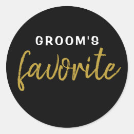 Personalised Groom's Favourite Sticker Black Gold