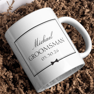 Personalised Groomsman Bowtie Wedding Party Gift Mug