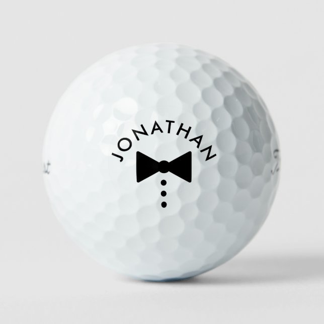 Personalised Groomsman Gift Modern Tuxedo Wedding Golf Balls (Front)