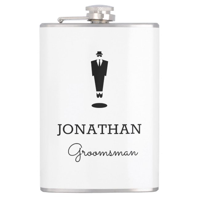 Personalised Groomsman Gift Wedding Party Custom Hip Flask (Front)