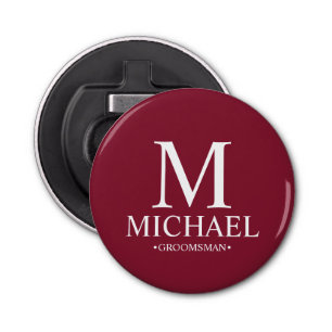 Personalised Groomsman Name and Monogram Bottle Opener