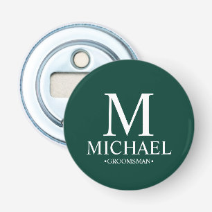 Personalised Groomsman Name and Monogram Bottle Opener