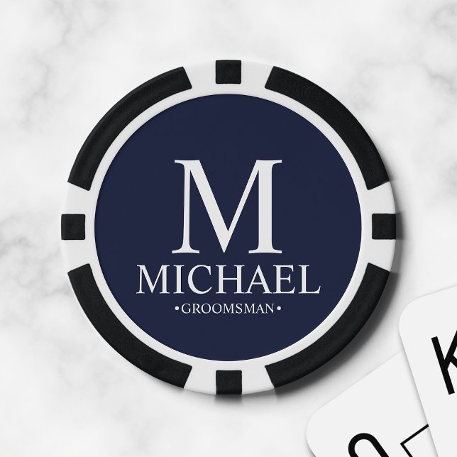Personalised Groomsman Name and Monogram Poker Chips (Creator Uploaded)