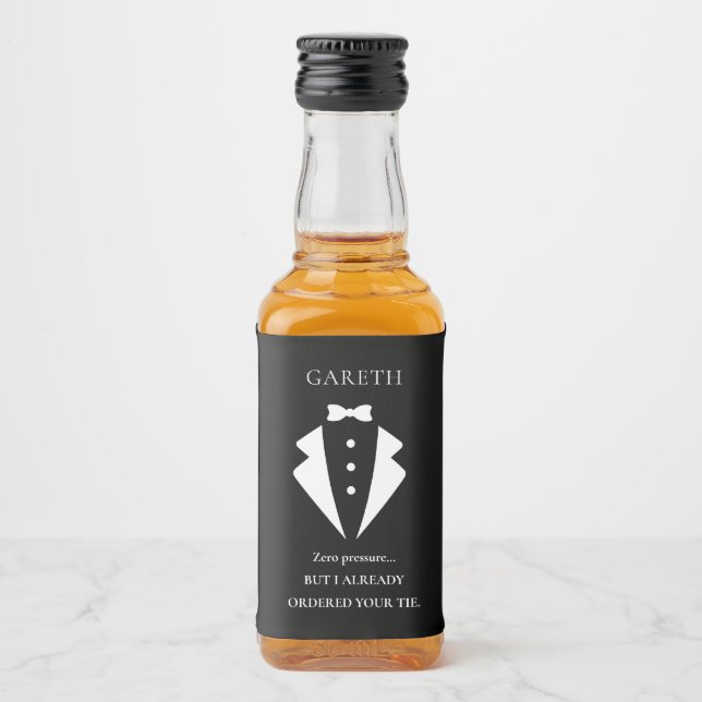 Personalised Groomsman Proposal  Liquor Bottle Label (Front)